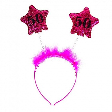 Ободок Звезды 50 лет цвета микс