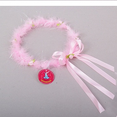 Венок меховой Леди с цветочками 1 шт  