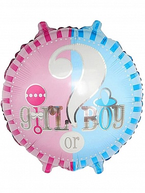  К Шар круг фольга 18" Девочка или Мальчик 