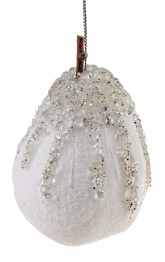 Украшение Груша 13 см белая