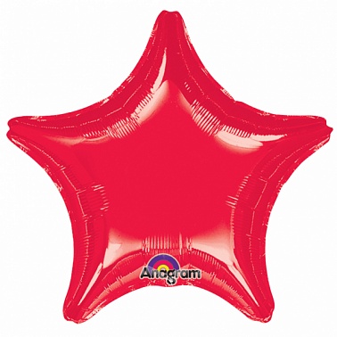 Шар фольга без рисунка Звезда 18" красный (AN)