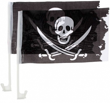 Флаг автомобильный "Пират" 34*40 см, 2шт