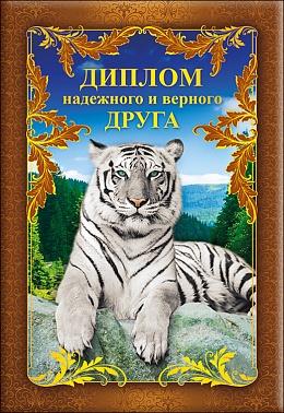 Диплом Надежного и верного друга (11*16 см)