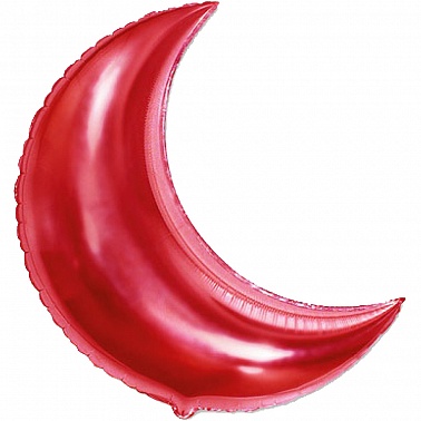 Шар фольга без рисунка Полумесяц 36" красный (FM)