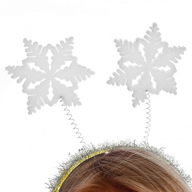 Карнавальный ободок "2 снежинки" поролон