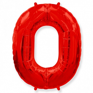 Шар цифра 0 красная 102 см