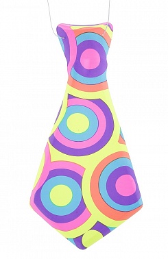 Галстук пластик Цветные круги короткий 1 шт