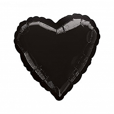 Шар фольга без рисунка Сердце 18" пастель черный (AG)