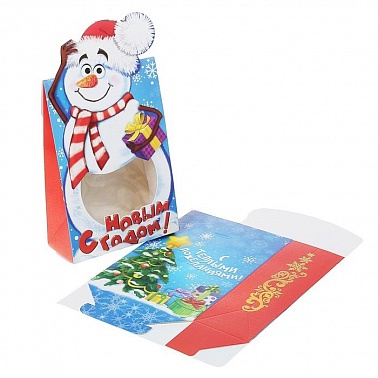Коробка сборная фигурная "Снеговик", 15 х22 см 