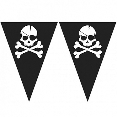 Гирлянда-вымпел Череп Пирата черн 2,3м