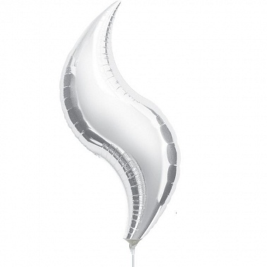 Шар фольга без рисунка Зигзаг 28" металлик серебро (AN)