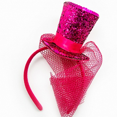 Ободок Шляпка с вуалью фуше