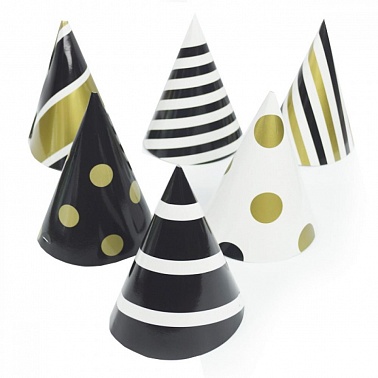 Колпаки Стильный микс (золото/черный) 6шт