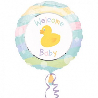 Шар фольга Круг 18" С Рождение малыш уточка (AN)