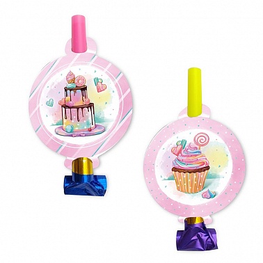 Язычки-гудочки Сладкий День Рождения, набор 6 шт