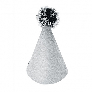 Колпаки с глиттером Серебро 6шт