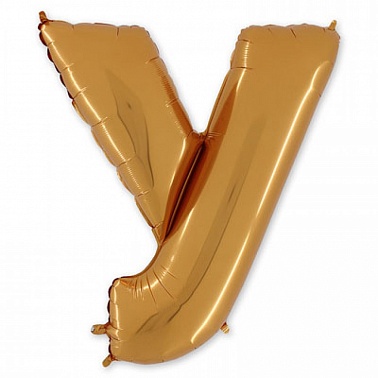 Шар фольга Фигура Буква У золото (Gr)G36