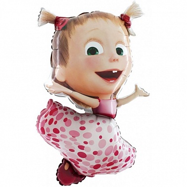 Шар фольга фигура Маша с хвостиками (GR)