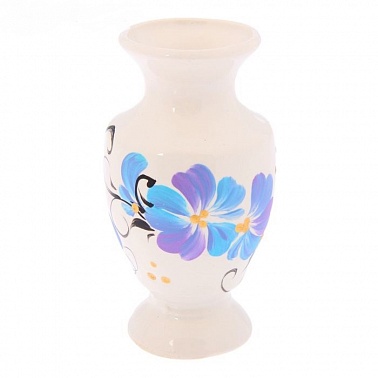 Ваза "Амфорка" белая, рисовка микс