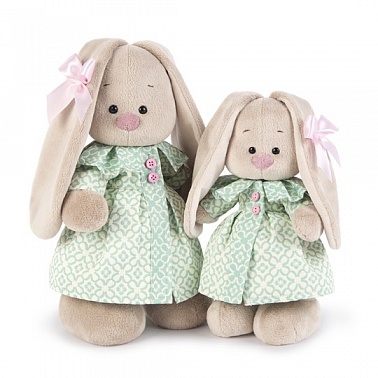 Мягкая игрушка Зайка Ми в бирюзовом пальто 32см