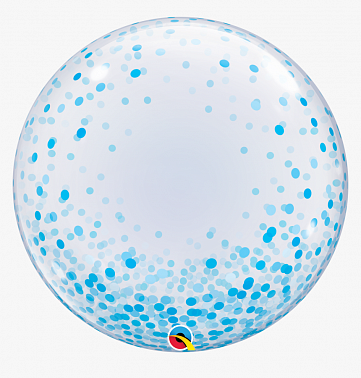 П Bubble Deco 24" конфетти голубое 