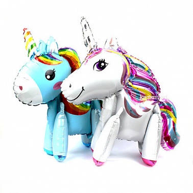 Шар (22"/56 см) Ходячий Единорог маленький микс