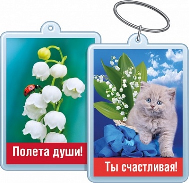 Брелок акриловый "Ты счастливая!/Полета души!"