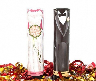 АС Пневмохлопушка пружинная Жених и Невеста 20 см 