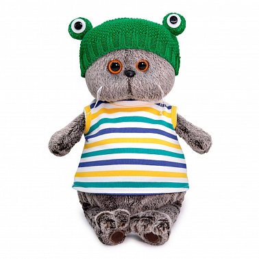 Мягкая игрушка "Басик Baby" в шапке "Лягушка" 