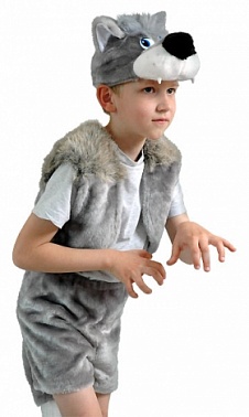 Костюм Волк (жилет, шорты, маска-шапочка) рост 110 см