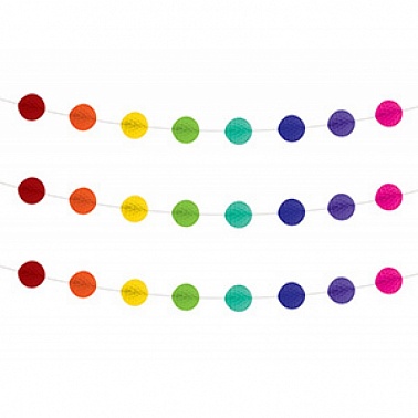 Гирлянда-помпоны бум радужная 2,5м