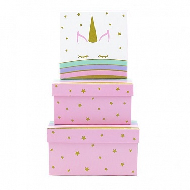 Коробка квадрат Глазки Единорога №1