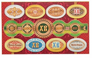 Пасхальные наклейки на яица "Орнаменты" Глиттер   