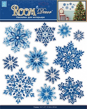 Набор наклеек Снежинки 1 шт