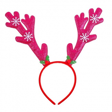 Карнавальный ободок рога красный+красный нос 