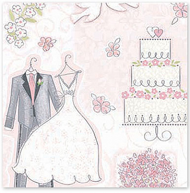 Салфетки бум. Свадьба романтик 33*33 см 16 шт