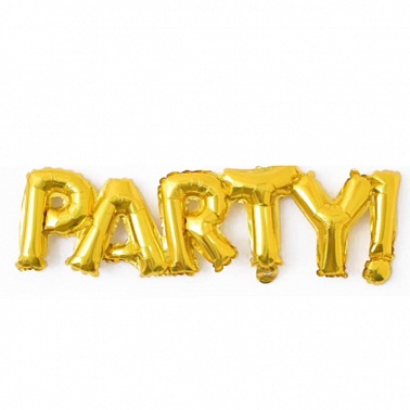 К Шар фольга Фигура Надпись Party золото
