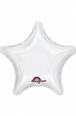 Шар фольга без рисунка Звезда 19" Пастель белый (AN)