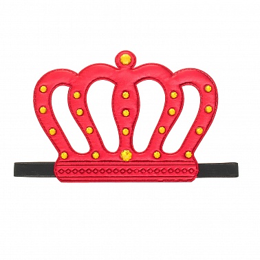 Корона с камнями красная на резинке