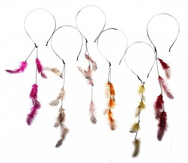 Ободок с перьями 1 шт