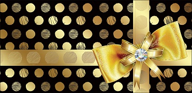 Конверт для денег Бантик золотые точки