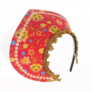 Кокошник "Узор" красный