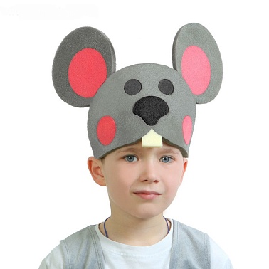 Маска Мышь на резинке, поролон 