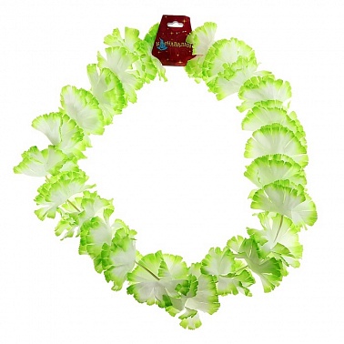 Гавайское ожерелье Цветочки световое салатовый 1 шт