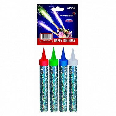 Свечи фонтан разноцветные 4шт