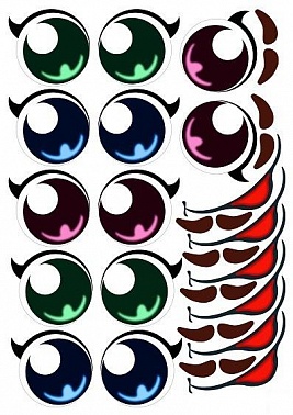 Наклейка Глаза и Рты №8 6 комплектов