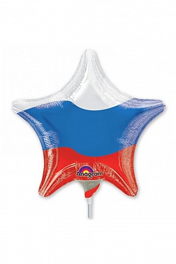 Шар 9" Звезда триколор (AN) 