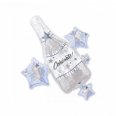 Шар фольга Фигура Шампанское поздравляем (AN)