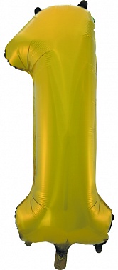 Шар Цифра 1 золото 41 см
