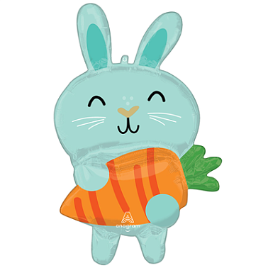 Шар фольга фигура Зайка с морковкой (AN)